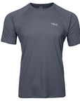 Rab Men's Force Short Sleeve Tee Technical Baselayer - Steel
