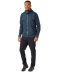 Rab Men’s Kinetic 2.0 Waterproof Jacket (Blue Night) full body model