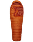 Rab Ascent 300 Down Sleeping Bag - Left Zip (Atomic Orange) open flap