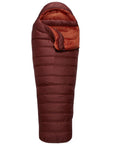 Rab Ascent 900 Down Sleeping Bag - Regular (Oxblood Red) slight open