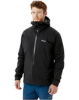 Rab Men's Downpour Plus 2.0 Waterproof Jacket (Black) man angle