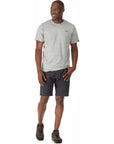 Rab Men's Stance Mountain Peak Tee (Grey Marl) full body