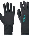 Rab Women's Power Stretch Contact Gloves (Black) pair