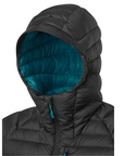 Rab Women's Microlight Alpine Recycled Down Jacket (Black) hood
