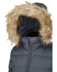 Rab Women's Deep Cover Recycled Down Parka (Steel) hood