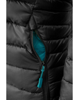 Women's Microlight Alpine Long Down Jacket (Black) pocket