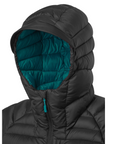 Women's Microlight Alpine Long Down Jacket (Black) hood