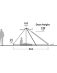 Robens Fairbanks Polycotton Tipi Tent (2024) diagram