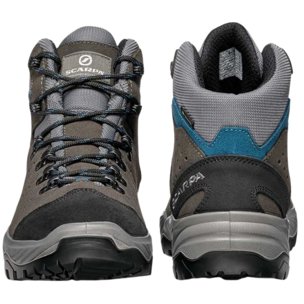Scarpa Men's Mistral GTX Trekking Boots (Smoke/Lake Blue)
 front and back
