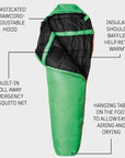 Snugpak Travelpak 3 Sleeping Bag WGTE - Left Zip (Emerald Green)
info