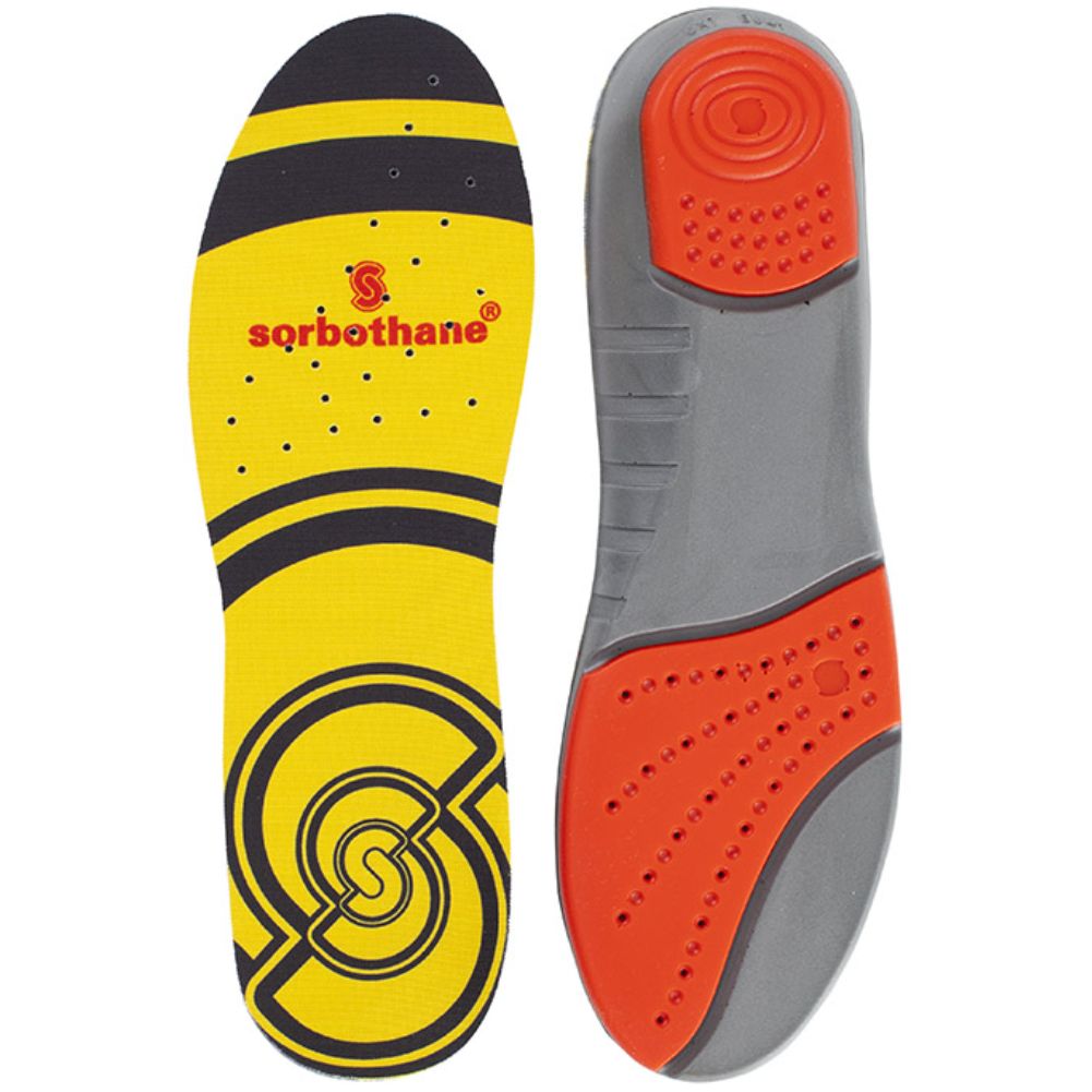 Suelas Sorbothane Full Strike - Talla 5-6, Color Rojo, Absorción De Impactos Para Deporte Y Actividad Física