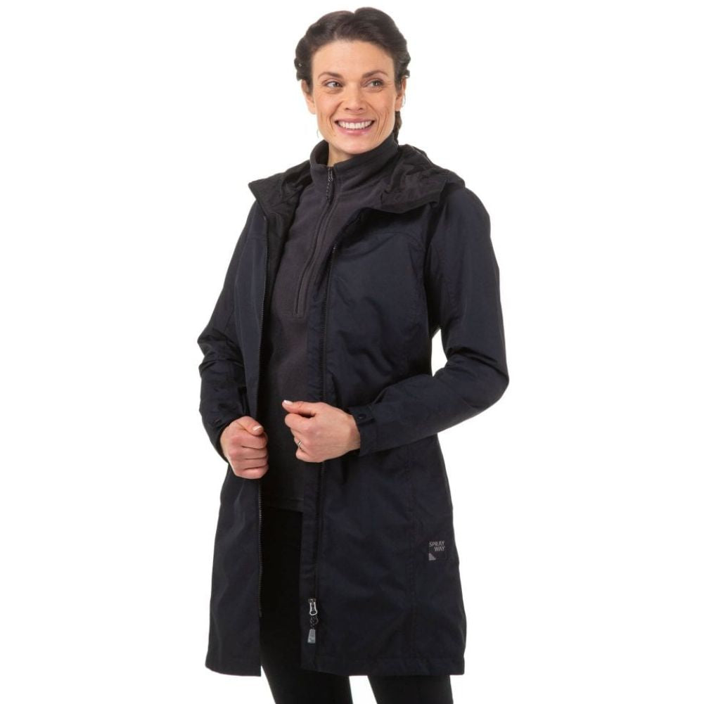 Sprayway Wanda Women's Long Waterproof Jacket (black) model
