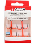 VMC 4551UV Round Orange Treble Hook x4
