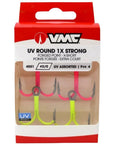 VMC 4551 UV Assorted Round 2/0 Treble Hook x4