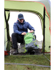 Vango Apex Air 30 Rucksack (Peridot Green) packing up in tent