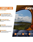Vango Apex Compact 200 Tent - 2 Man Lightweight Tent (Forest Green) diadgram