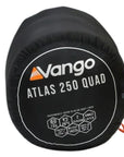 Vango Atlas 250 Quad Sleeping Bag (Black) packed up