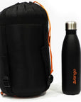 Vango Cobra 600 Down Filled Sleeping Bag (Anthracite) size next to bottle