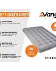 Vango Double Flocked Inflatable Airbed (Nocturne Grey)