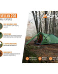 Vango Helvellyn 200 Trekking Tent - 2 Man Semi-Geodesic Tent more info