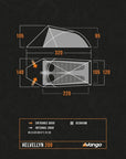 Vango Helvellyn 200 Trekking Tent - 2 Man Semi-Geodesic Tent diagram