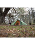 Vango Helvellyn 300 Trekking Tent - 3 Man Semi-Geodesic Tent (Pamir Green) in the woods