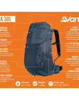 Vango Mitra Air 30L Hiking Rucksack (Moonlit Ocean)