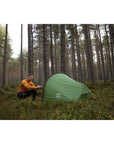 Vango Nevis 100 Tent - 1 Person Trekking Tent (Pamir Green) setting up