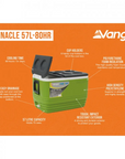 Vango Pinnacle 57Litre - 80 Hr Cooler info