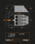 Vango Scafell 300 Tent - 3 Man Trekking Tent diagram