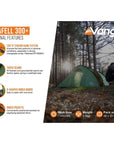 Vango Scafell 300+ (Plus) Tent - 3 Man Trekking Tent (2025) more info