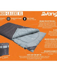Vango Shangri-La Luxe XL Family Sleeping Bag (Shadow Grey) info