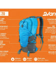 Vango Apex 20L Rucksack (Atom Blue) info