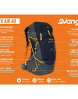 Vango Apex Air 40 Rucksack (Moonlit Ocean) info
