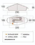 Vango Starav 200 Tent - 2 Man Trekking Tent - Measurements