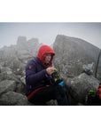 Wayfayrer Chilli Con Carne & Rice - Outdoor Camping Ready to Eat Meal Pouch eating on a hill