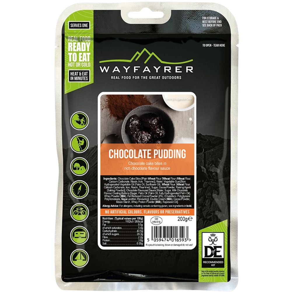 Wayfayrer Chocolate Pudding - Outdoor Camping Ready to Eat Meal Pouch Wayfayrer