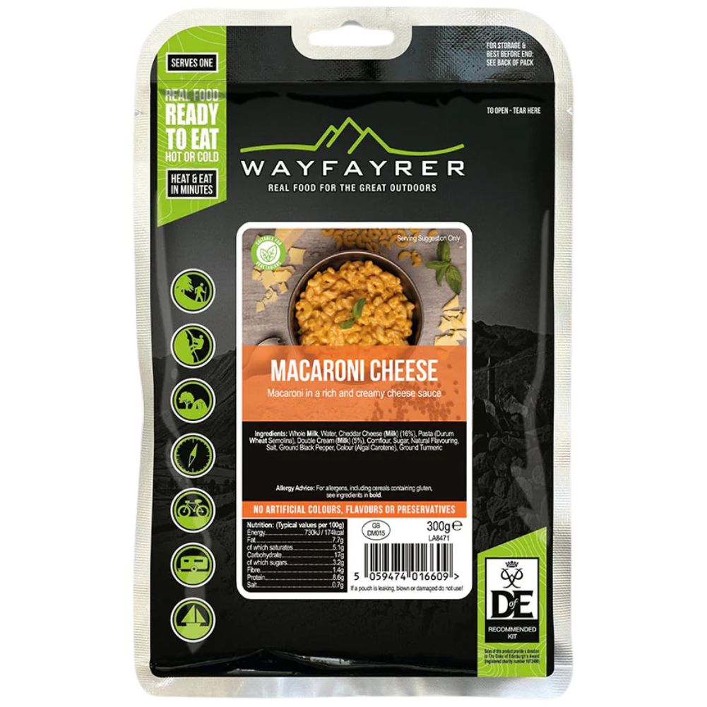 Wayfayrer Mac & Cheese - 300g - Outdoor Camping Ready to Eat Meal Pouch