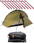 Wild Country Helm Compact 1 Tent + Helm Compact 1 Footprint + Aluminium Alloy V-Angle Peg (10 Pack)
