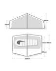 Wild Country Zephyros Compact 1 V3 Tent - 1 Man Lightweight Tent - Measurements