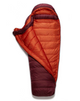 Rab Women's Ascent 900 Down Sleeping Bag (Deep Heather) nearly fully open