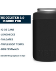 YETI Rambler 12oz Colster Can Insulator (Black) good for