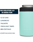 YETI Rambler 12oz Colster Can Insulator (Seafoam) good for