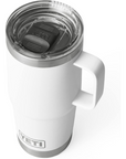 YETI Rambler 20 Oz Travel Mug (White) top angle
