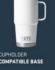 YETI Rambler 20 Oz Travel Mug (White) cupholder