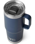 YETI Rambler 20 Oz Travel Mug (Navy) top angle