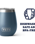 Yeti Rambler 10 OZ Wine Tumbler (Navy) dishwash