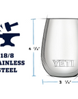 Yeti Rambler 10 OZ Wine Tumbler (Navy) measurement
