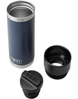 Yeti Rambler 18 OZ Bottle With Hotshot Cap (Navy) lid opened