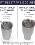 Yeti Rambler 20 OZ Tumbler Straw Lid sis